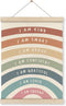 HRQKO I Am Kind Smart Inspirational Poster Hanger Frame, Boho Rainbow Wall