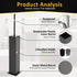 2 Toilet Brush and Holder Floor Standing, Gun Gray with Replaceable Heads, Bathroom Toilet Brush, Freestanding Toilet