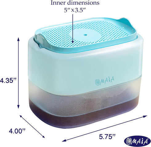 Dish Soap Dispenser for Kitchen Sink - Blue Kitchen Gadgets 2023, Liquid Dispenser & Sponge Holder for Countertop