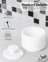 3" Set 2 Countertop MARBLOUS KRAFTS Marble Salt Cellar White Celtic Salt, Seasoning Containers for Kitchen Decor