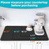 PoYang Coffee Mat, 12" X 17" Coffee Bar Mat with Rubber Backed, Absorbent Dish Drying Mat for Countertops, Black Coffee