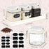3 Set, Suclain Pcs Glass Coffee Containers Coffee Station Organizer Airtight Bean Storage Jars with Shelf,labels,spoon