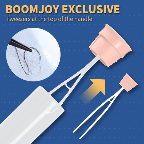 BOOMJOY Toilet Brush and Holder Set, Silicone Toilet Bowl Cleaner Brush with Tweezers for Bathroom Cleaning, Pink