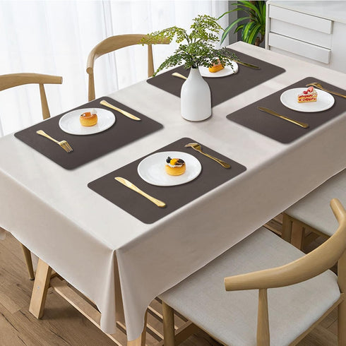 Set 6, 1217 Inch BLESWIN Faux Leather Placemats, of -Double Side Texture Color Table Mats, Heat-Resistant, Waterproof