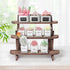 Wooden Display Riser, 3 Tier Organizer Showcase for Tabletop Shows, Farmhouse Cupcake Stands, Walnut Rustic Risers