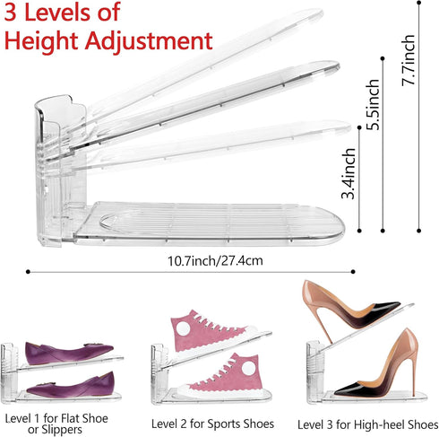 Yes!Fresh Closet 3 12 Pack) Shoe Slots Organizer, Boutique Display Style Shoe Stacker for A Pair of Shoes, Separable