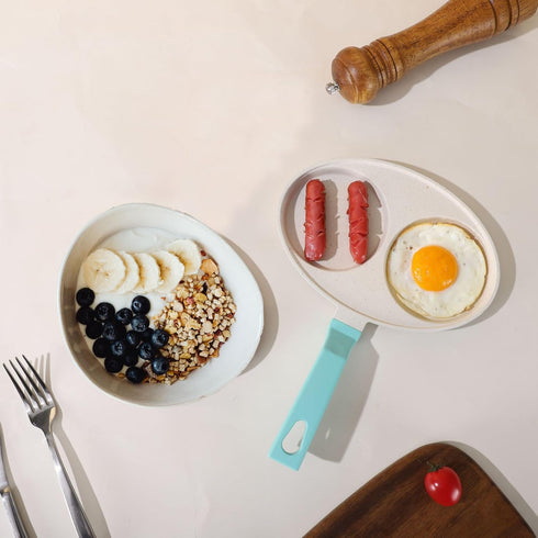 Nonstick Aluminium Egg Frying Pan, 2-Cup Omelette & Pancake Pan, Small Frying Pan for Cooking Eggs & Burgers