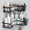 AKTECKE Corner Shower Caddy, 2 Pack Adhesive Shower Corner Organizer Shelves, No