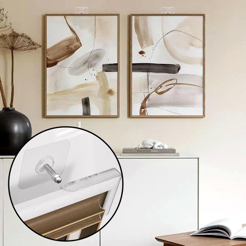 AIERSA 13 Pack Wall Hooks for Hanging, Screw Free Sticker for Mount Wall Shelf, Heavy Duty Reusable Adhesive Hooks