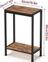 2-Tier Narrow Side Table for Small Space, Slim End Table, Thin Nightstand, Skinny Snack Couch Table, Sofa Bedside Table