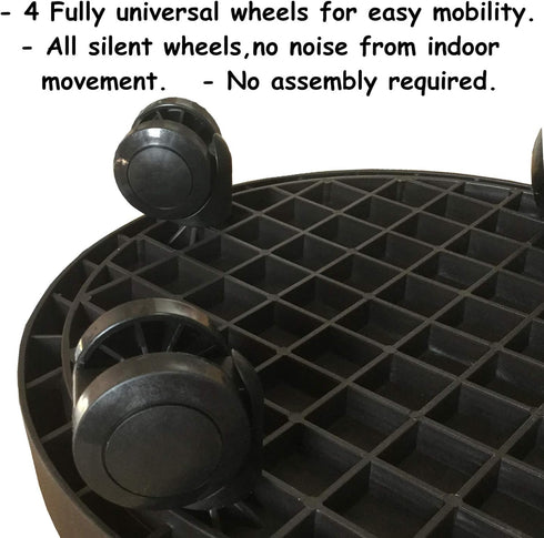 WanderingDonkey 2 Pack 9.8 Inch of Heavy Duty Plant Caddy with Wheels,Rolling Plant Stand Pot Trolley, Potted Flower