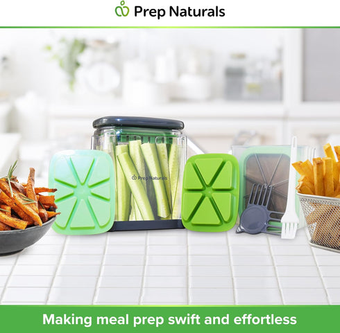 PrepNaturals 3-in-1 French Fry Cutter - Manual Potato Cutter for Fries and Vegetable Chopper