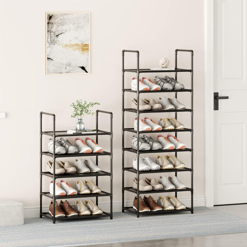 Vockot 10-Tier Closet Tall Shoe Rack,Large Sturdy Shoe Shelf Organizer, Non-Woven Fabric Narrow Free Standing Shoe