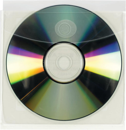 Self-Adhesive Poly Pocket, Smead, Clear, CD/DVD Size, 10 per Pack, Resealable Security Flap (68144)