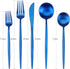 Matte Blue Silverware Set, SHARECOOK 20-Piece Stainless Steel Satin Finish Flatware Set Service for 4, Kitchen Utensil Set, Tableware Cutlery Set for Home and Restaurant by sharecook