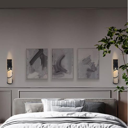 Set 2. 3" Lily's Home Metal Spiral Wall Candle Sconces of Elegant Wall Decorations for Living Room, Bedroom, Hallways