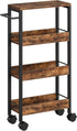 4-Tier 7.1'' TTC02BF CHOEZON Slim Storage Cart, Kitchen Serving Trolley, Slim Rolling Cart with Handle and Guard Rails