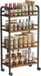 Asgolion Slim Storage Cart, 4-Tier Small Rolling Cart with Wheels, 9.1" Deep,