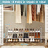 2 Closet 18-Pairs AOODA Tier Long Metal Shoe Rack for Wide Stackable Shoe Storage Organizer Low Small Sneaker Rack