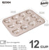 Donut Mold Cake Pan, 12-Cavity Non-Stick Ring Doughnut Bakeware for Oven Baking (Champagne Gold)