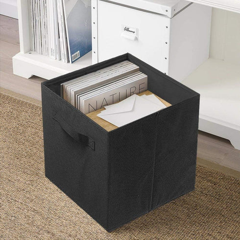 Shellkingdom Storage Bins, Foldable Fabric Storage Cubes and Cloth Organizer Drawer for Closet and Toys, 2 Pack, Black