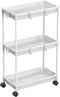 SimpleHouseware Standard Slim 3-Tier Rolling Storage Cart, White