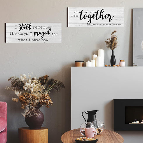 I Still Remember The Days I Prayed - Modern Farmhouse Rustic Wood Sign, Family Wooden Plaque for Women (White)