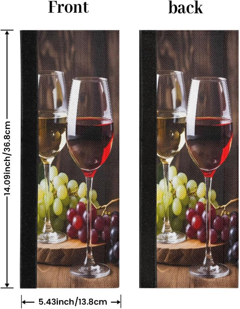 Red Wine Glass Grapes Refrigerator Door Handle Covers Set of 2 Kitchen Appliance Handle Covers Protector for Fridge Microwave Stove Oven Dishwasher by DXTKWL