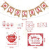 Hot Cocoa Bar Supplies Christmas Hot Cocoa Bar Banner Snowflake Red Hot Chocolate Bar Sign Toppings Labels Cup Tags