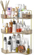 Webetop Countertop Bathroom Organizer, 3 Tier Corner Shelf for Makeup, Skincare, Cosmetic, Toiletries, Amber