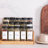 ComSaf 15Pcs 4oz Glass Spice Jars with Metal Lids, 93 Labels, Funnel, Grinder, Shaker Cap for Kitchen