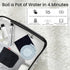 Travel Kettle Electric, Portable Collapsible Tea Kettle, Food Grade Silicone, Auto Shut Off (White)