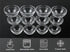 Glass Prep Bowl Sets, 12-Piece Clear Small Pinch Bowls for Salt, Spices, and Chopped Ingredients - 1.5oz/2.5oz/3.5oz