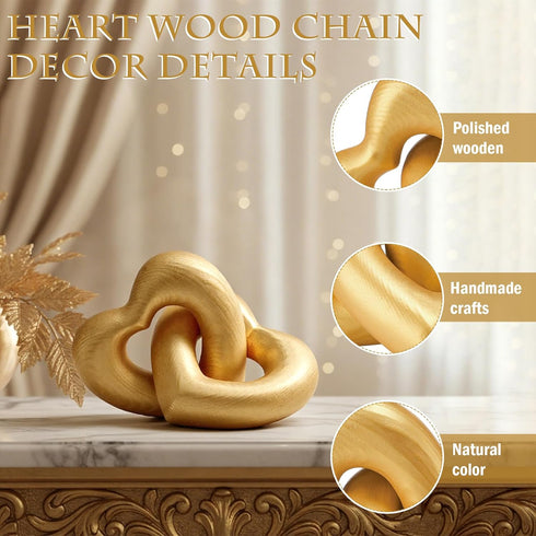 Colingmill Interlocking Wooden Hearts Keepsake Mom Gifts Handmade Wooden Heart Knot Decor Wedding Couple Birthday Gifts