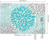 Turquoise Blue and Gray Placemats, Set of 6 Washable Table Place Mats for Kitchen Dining, 12 X 18 Inch