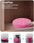 Round Storage Ottoman Foot Stool and Poufs Ottoman, Teddy Velvet Ottoman Foot Rest, Foot Rest for Living Room Bedroom