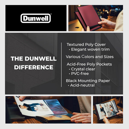 Dunwell Small Photo Album 5x7 (2-Pack, Ruby), 5 x 7 Photo & Art Portfolio Book, 24 Sleeves, 48 Pages for Professional
