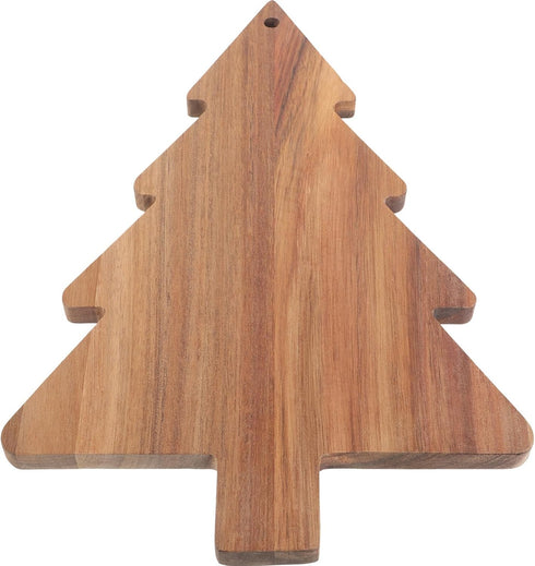 Amosfun Christmas Tree Cutting Board, Acacia Kitchen Cutting Chopping Board, Wooden Serving Tray for Cheese
