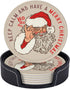 6 Pcs Christmas Santa Claus Drink Coasters with Holder Coasters for Drinks Coffee Table Home Decor Housewarming Gift