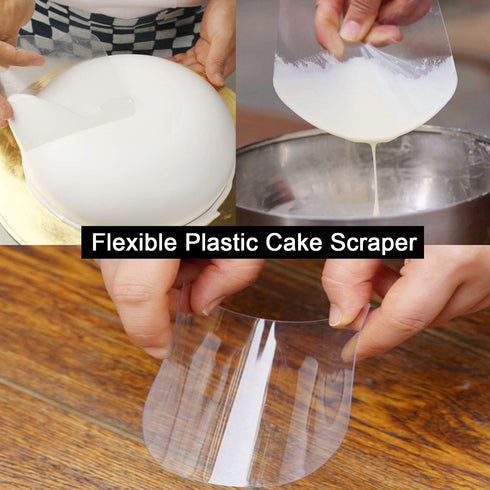 Anvin Cake Scraper Smoother Tool Set, Plastic Frosting Scraper Combo for Buttercream Edge Decorating, 10 Pcs