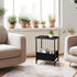 Set 2, 2 Small End Tables of Tier Side Tables with Fabric Storage Basket, Nightstands for Living Room, Bedroom, Office