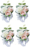 MOJUN Wedding Bridal Wrist Flower Corsage - Pack of 4 Hand Flower for Wedding Planner