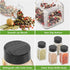 12 Pack Glass Spice Jars with Labels, 4oz Containers with Black Shaker Lids, Empty Spice Bottles, Silicone Funnel and