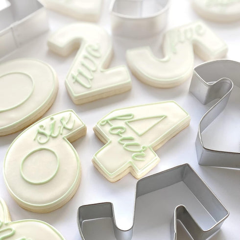 R&M 1-9 Number Cookie Cutters with Cut-Outs, 2.5” 9-Piece Gift Set - Baking Tools