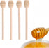 CINBILCORN 4 Pcs Wooden Honey Dipper Sticks,6.3 Inches Honey Comb Stick Honey Spoon