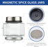 OPTWISELY 10 5oz PCS Hexagon Glass Large Magnetic Spice Jars for Refrigerator with Labels, Shaker Lids, Magnetic Base