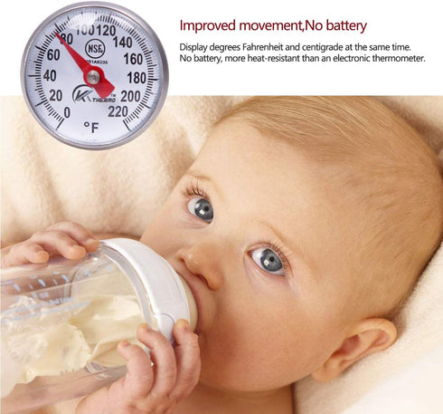 KT THERMO Instant Read 1-Inch Dial Thermometer(2-Pack),Best for The Coffee Drinks,Chocolate Milk Foam by KT THERMO