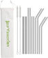 Hypermotion Stainless Steel Straw - Food Grade Reusable Metal Drinking Straw Set with Cleaning Brushes