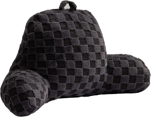 Aimuan Reading Pillow Checkered Bed Rest Wedge Backrest Checkerboard Pillow with Arms