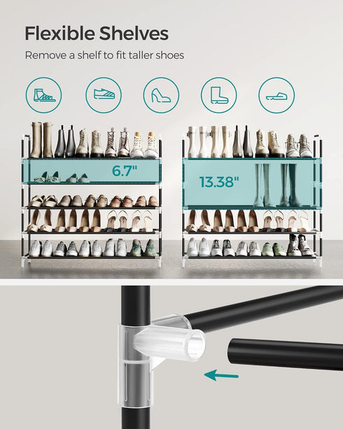 5-Tier Closet, ULSH55H SONGMICS Shoe Rack, Shoe Storage for Hallway Slim and Space-Saving, Metal Frame, Non-Woven